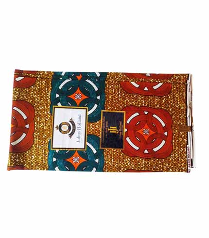 Julius Holland African Print Cloth - Brown & Blue