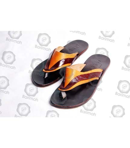 Leather Sandals - Black & Yellow