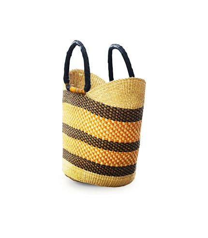 Orange Hand-Woven Shopping Basket