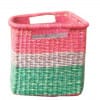 Pink & Green Straw Basket