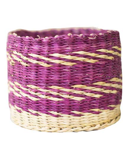 Straw Storage Basket - Violet Design