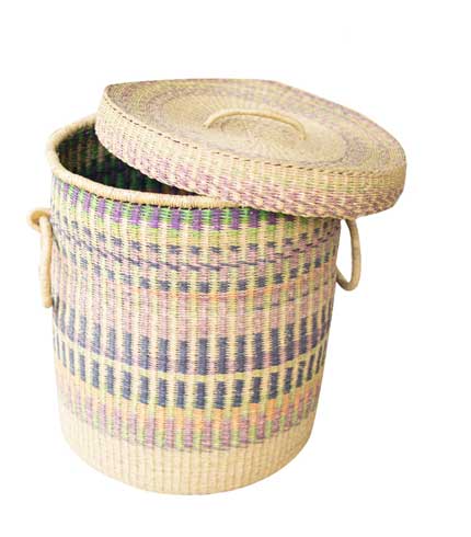 Straw Storage Basket - Multicoloured Design