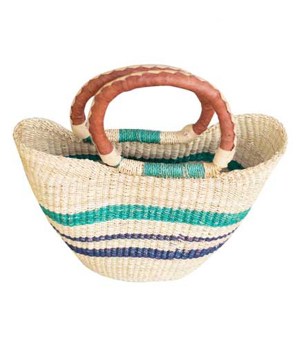 Hand Woven Ladies Bag - Green & Blue Design