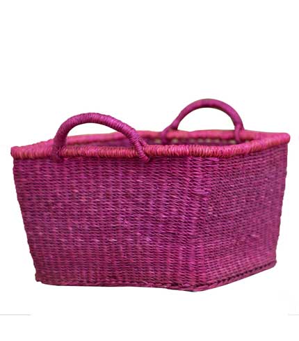 Rectangular Hand Woven Basket - Violet
