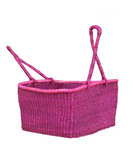 Rectangular Hand Woven Basket - Violet