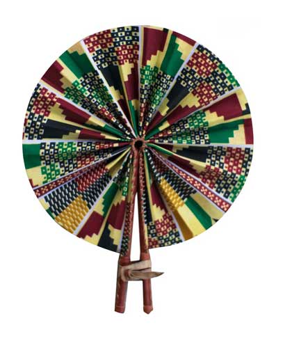 African Print Hand Fan - Multicoloured
