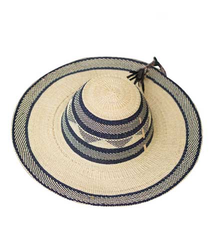 Straw Hat - Grey Strip