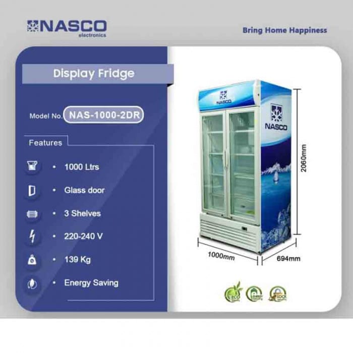 high quality NASCO 1000LTR DISPLAY FRIDGE