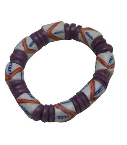 African Beaded Bracelet - White Design