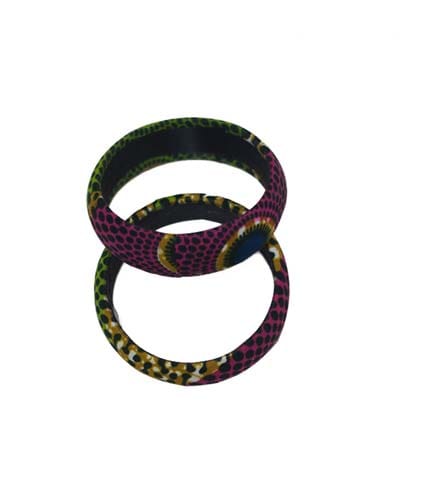 Green African Print Bangles