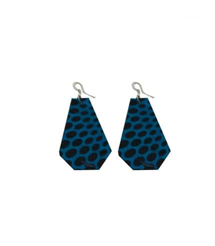 African Print Earrings - Blue