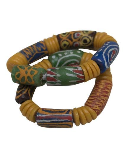 African Beaded Bracelet - Yellow