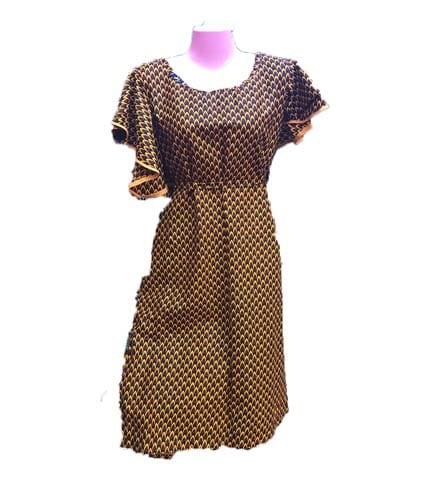 African Print Dress - Brown