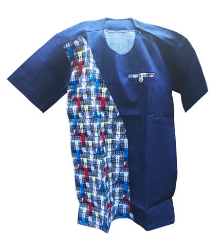 African Print Shirt - Blue Design