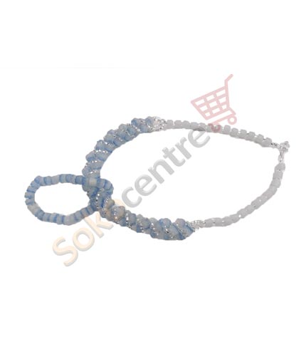 Sea Blue Beaded Necklace and Bracelet