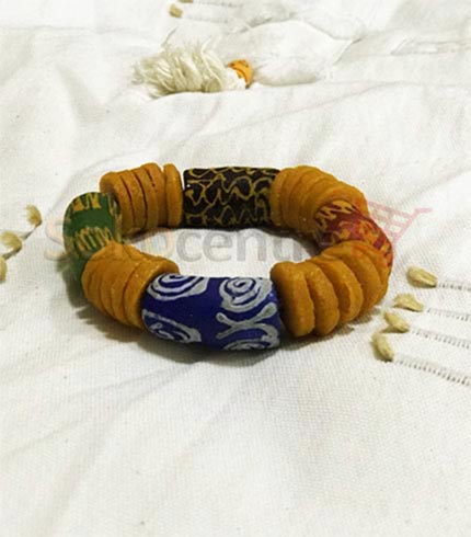 Blue & Yellow Beaded Bracelet