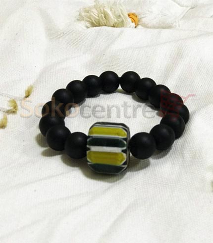 Black Beaded Bracelet