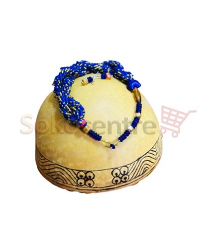 Blue Beaded Necklace and Earrings