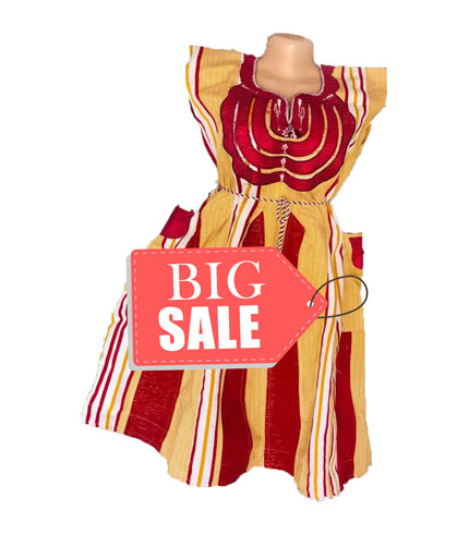 Red & Gold Fugu Dress