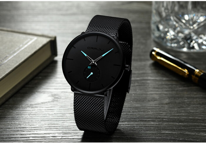 Men's Black Steel Watch - Image 5
