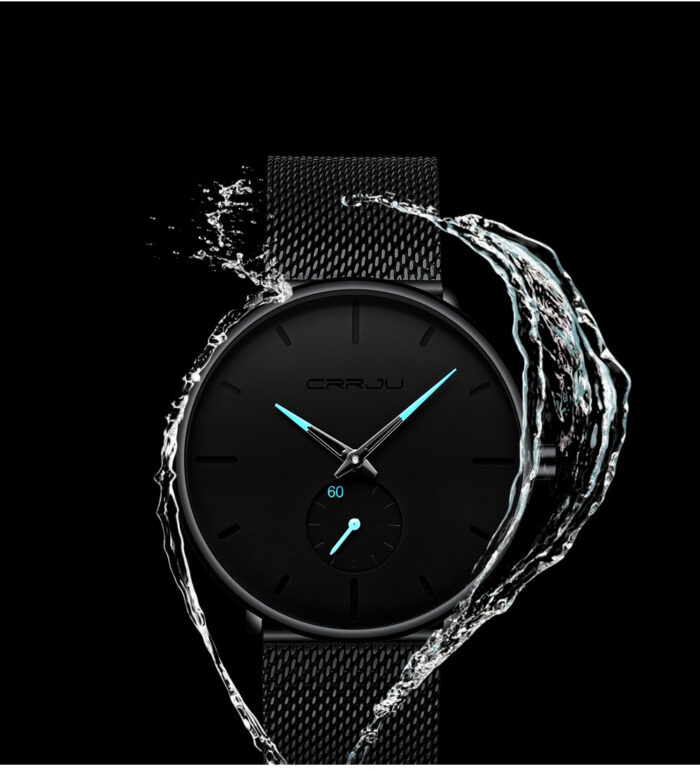 Men's Black Steel Watch - Image 8