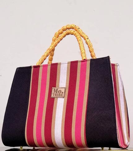 Pink & Cream Smock Design Bag