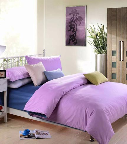 3pcs reversible comforter King size Bedspread (Lilac)