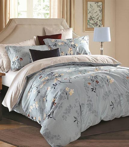 6pcs Reversible Cotton king Size Duvet Set (flowered)