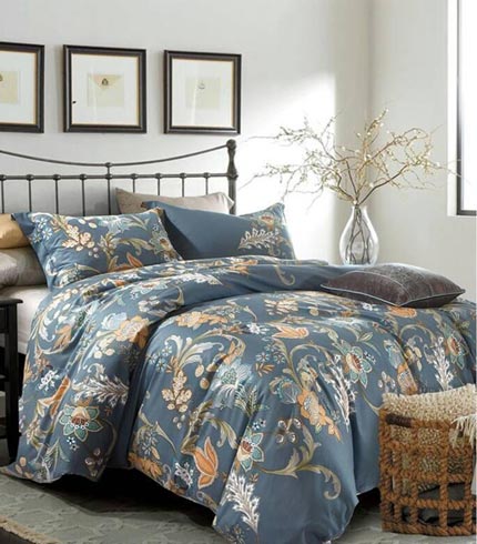 6pcs Reversible Cotton Duvet Set Queen/Double size (flowered)