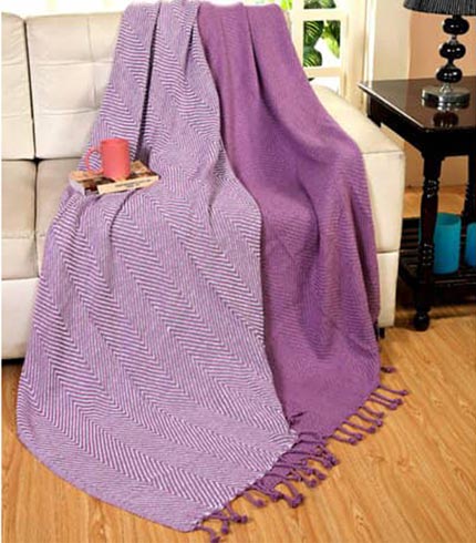100% Cotton Woven Herringbone (2 set) Violet