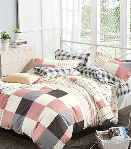 6pcs Cotton Bed sheets Set Queen/Double size(Draft Pattern Multi Coloured