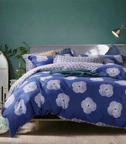 6pcs Reversible duvet cover set king size (flowered)