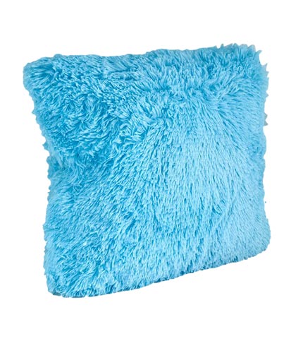 Sea Blue Faux Fur Decorative Throw Pillow