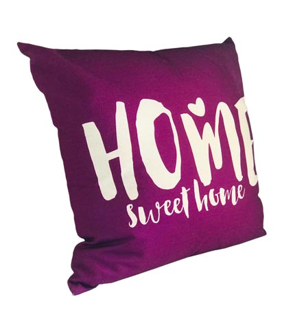 Purple Home Sweet Home Decorative Throw Pillow
