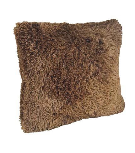 Brown Faux Fur Decorative Throw Pillow