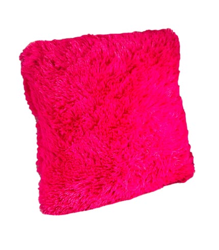 Pink Faux Fur Decorative Throw Pillow