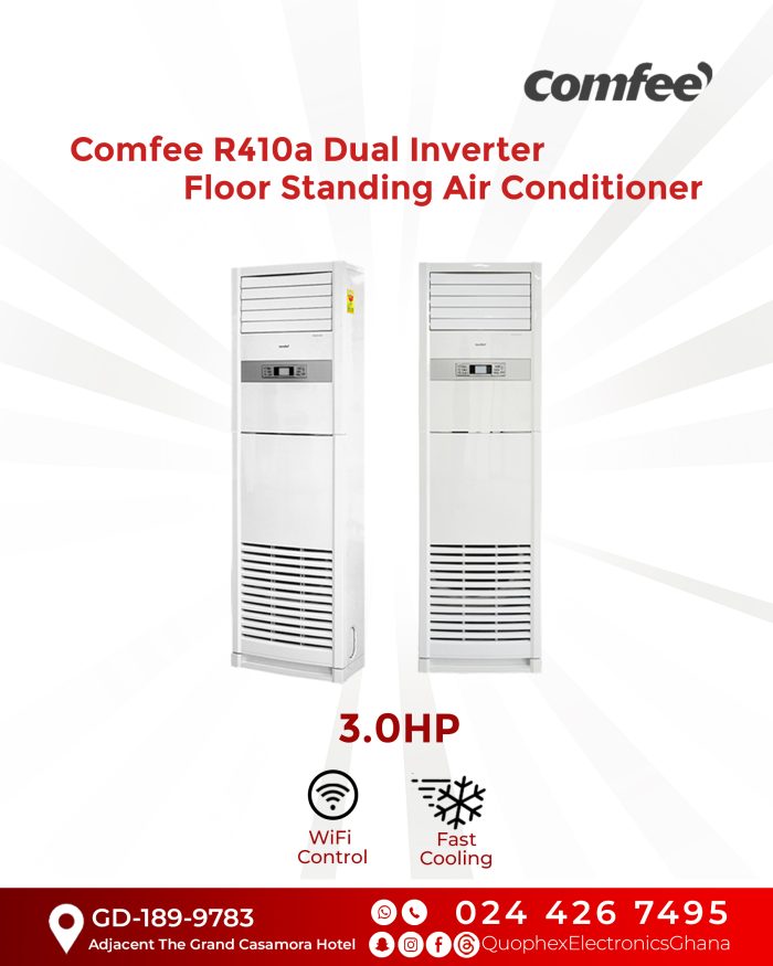 Comfee [Tower] INVERTER 3.0hp R410 Floor Standing AC w/ 5-Year Compressor Warranty [FS24INV]