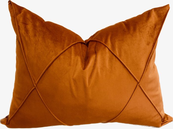 Velvet Brown Design Throw Pillow- Rectangular (41x55cm)