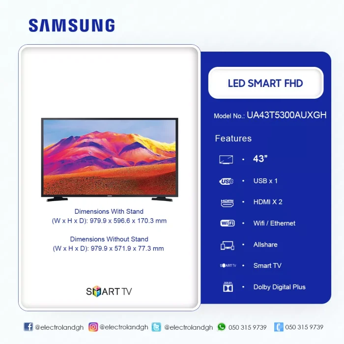 SAMSUNG-43-INCH-LED-FHD-SMART-TELEVISION-UA43T5300AUXGH - Image 6