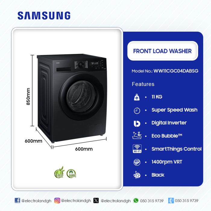 SAMSUNG-11KG-FRONT-LOAD-FULL-AUTO-WASHER-WASHING-MACHINE- WW11CGC04DABSG - Image 6