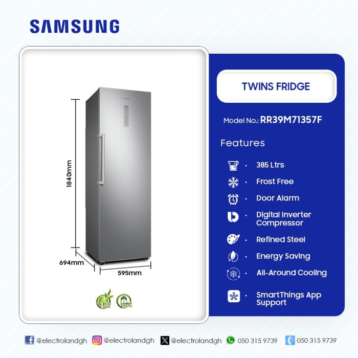 SAMSUNG-385-LTRS-1-DOOR-ALL-ROUND-TWIN-COOLING-REFRIGERATOR-RR39M71357F - Image 12