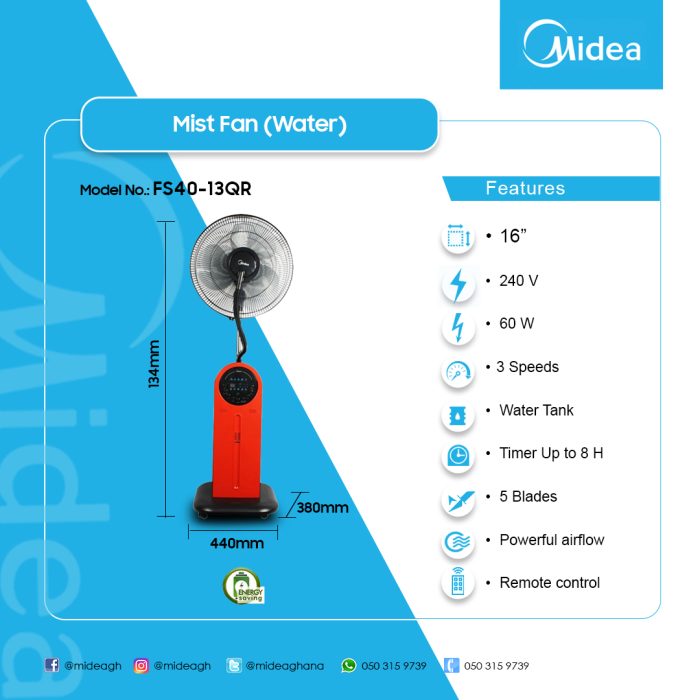 MIDEA-16″-MIST-FAN-FS40-13QRA - Image 2