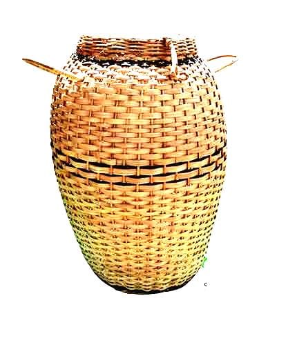 Woven Rattan Laundry Basket - round model