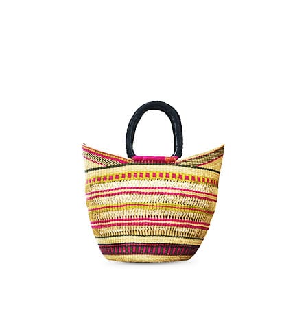 Hand-Woven Shopping Basket - Multicolored