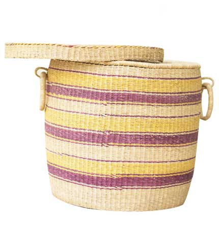 Straw Storage Basket - Yellow Design