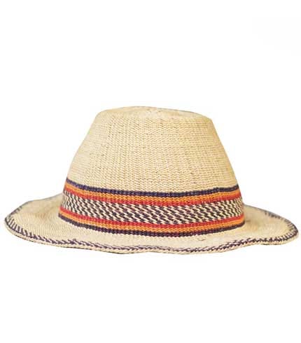 Straw Hat - Checkered Strip