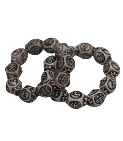 African Beaded Bracelet - Grey