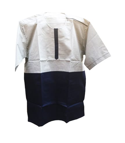 African Print Shirt - Black & Cream