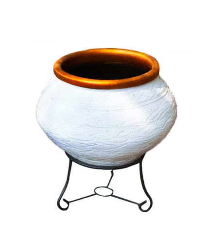 Traditional Flowerpot with Metal Stand