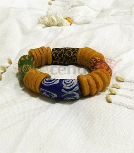 Blue & Yellow Beaded Bracelet